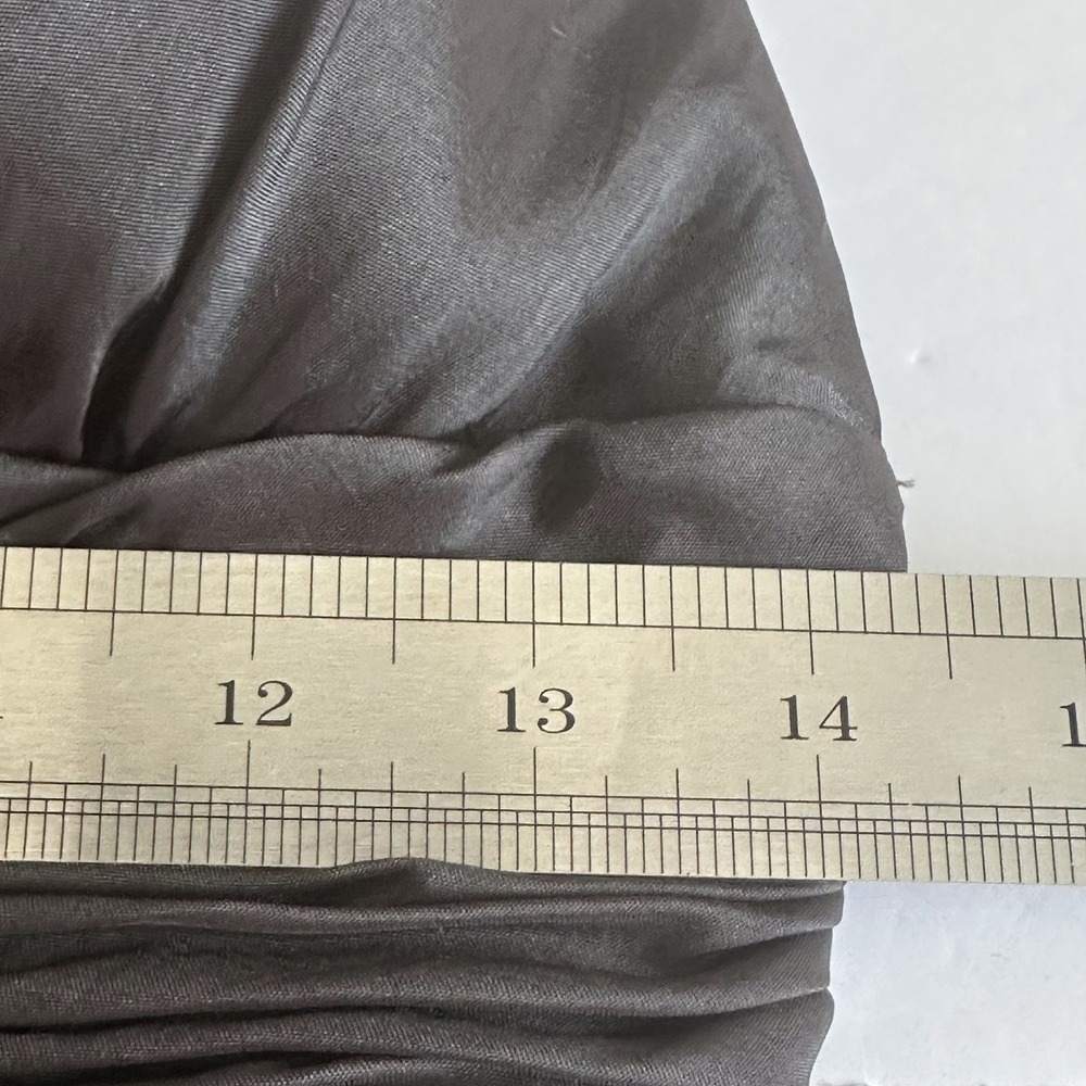 Y2K Adrianna Papell Goblin Brown Iridescent Rosette Dress Sz. 4 Twist Open Back - Picture 6 of 16